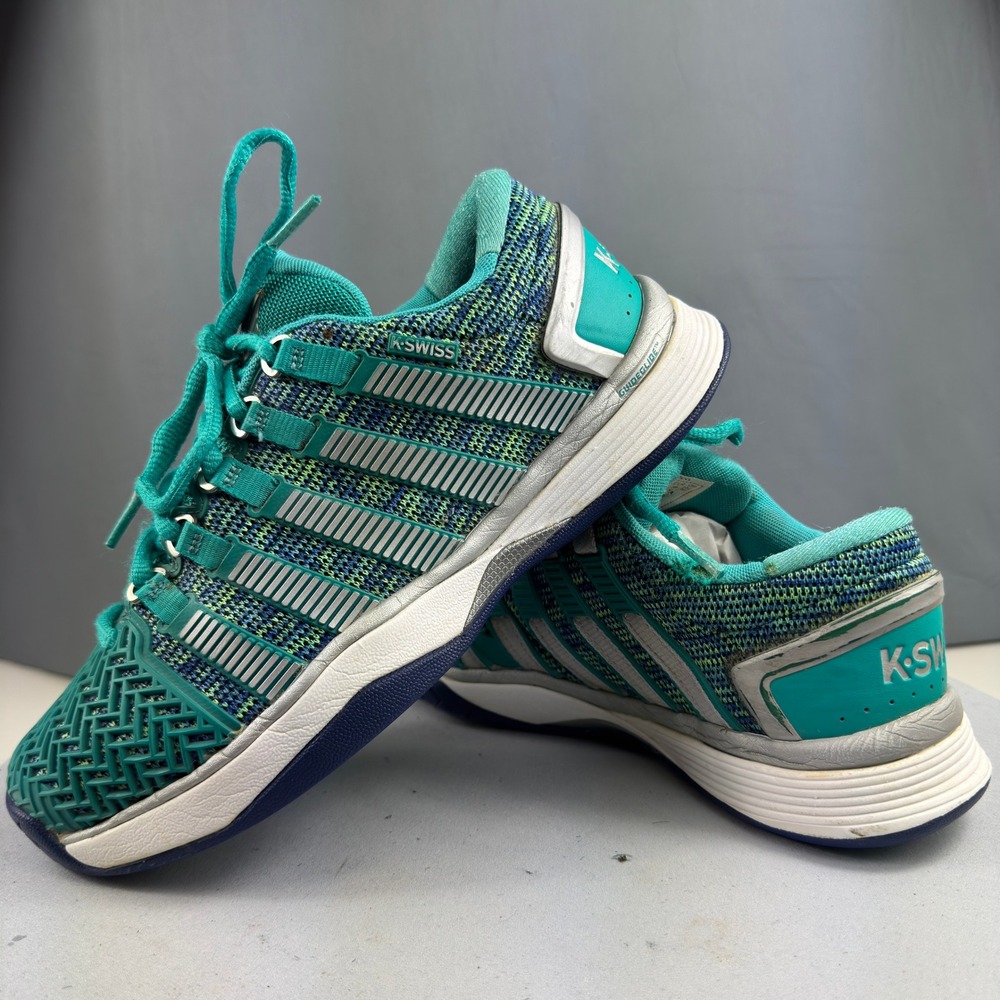 K-Swiss Hypercourt Express Tennis Shoes Womens 7.5 Teal Blue 95394-348-M Low Top